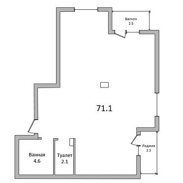 Трехкомнатная квартира, Богданчука ул. - 190857, план 1