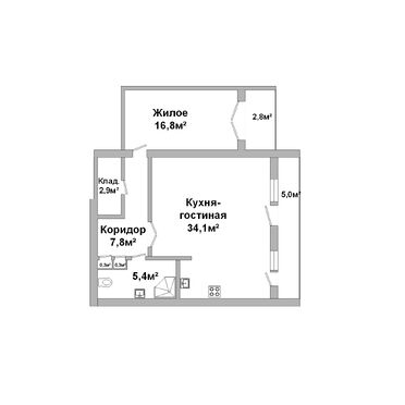 Продажа, Квартира, 2-к, 2009 г/п, лот 250535, план 1