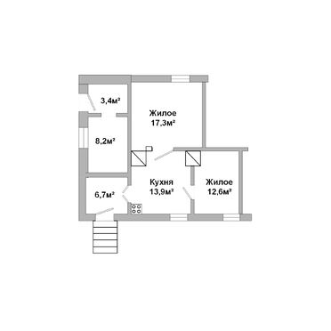 Двухкомнатная квартира, аг.Огородники, Каменецкий район- 250310, план 1