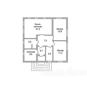 Коробка дачного дома жилого типа - 640284, план 1