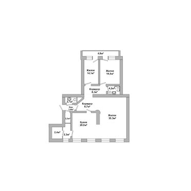 Трехкомнатная квартира, Комсомольская ул. - 250518, план 1