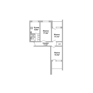 Трехкомнатная квартира, ул. МОПРа - 250559, план 1