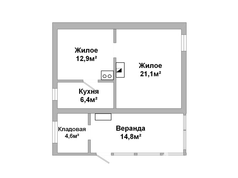 Дом, Дубица дер.- 350291, фото 1