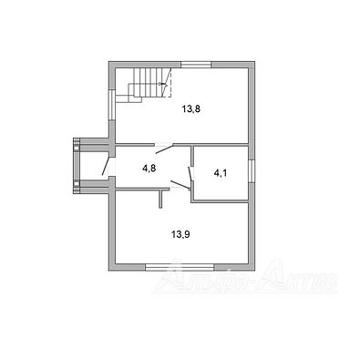 Дачный дом жилого типа - 640052, план 1