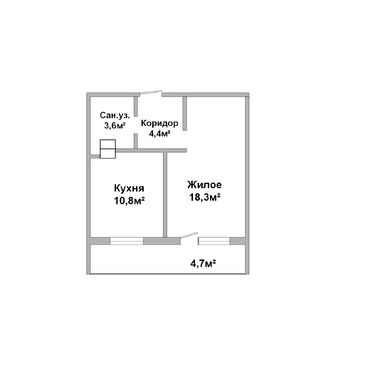 Однокомнатная квартира, Московская ул. - 250527, план 1