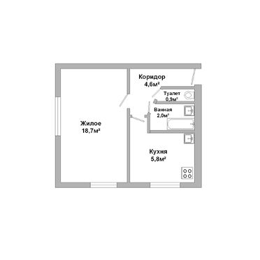 Однокомнатная квартира, Карбышева ул. - 250418, план 1