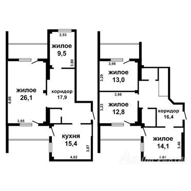 Пятикомнатная двухуровневая квартира, Васнецова ул. - 150198, план 1