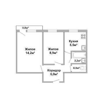 Двухкомнатная квартира Партизанский пр-т - 250558, план 1
