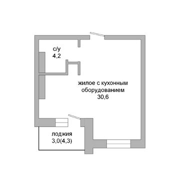 Однокомнатная квртира, ул. Гоголя - 250190, план 1