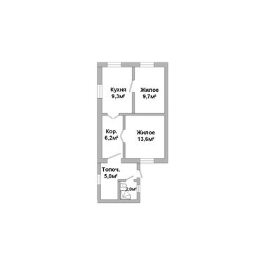 Двухкомнатная квартира, Кижеватова ул. - 250461, план 1