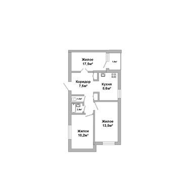 Трехкомнатная квартира, Орджоникидзе ул. - 250388, план 1