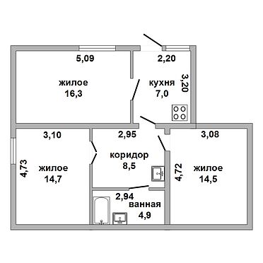 Квартира в доме - 360422, план 1