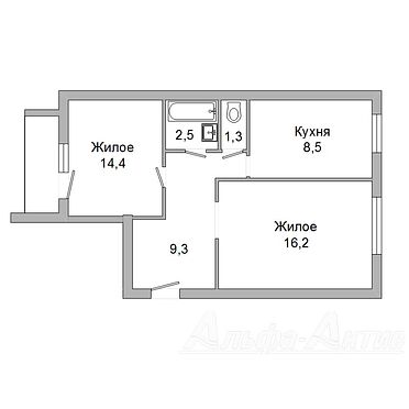 Двухкомнатная квартира, Гоголя ул. - 230794, план 1