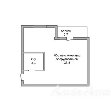 Однокомнатная квартира, Гоголя ул. - 240291, план 1