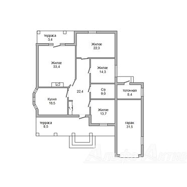 Современный жилой дом - 331021, план 1