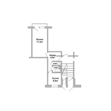 Однокомнатная квартира 250299, план 1
