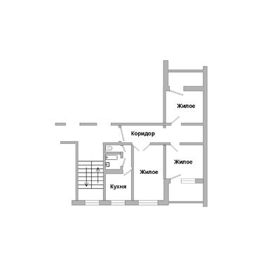 Трехкомнатная квартира, Сосновый пер. - 250330, план 1