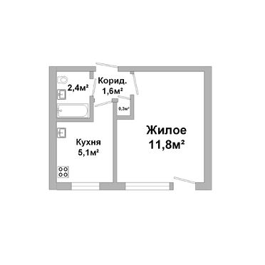 Продажа, Квартира, 1-к, 1976 г/п, лот 250545, план 1