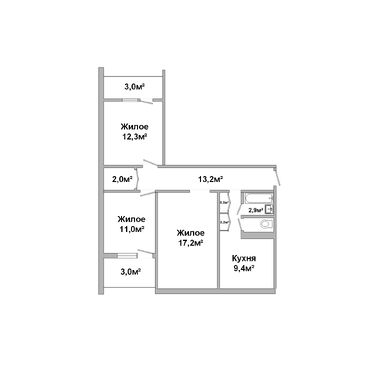 Трехкомнатная квартира,Советской конституции ул. - 250195, план 1