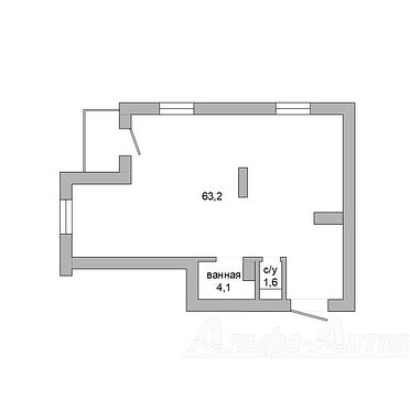 Двухкомнатная квартира, ул. Богданчука - 240149, план 2